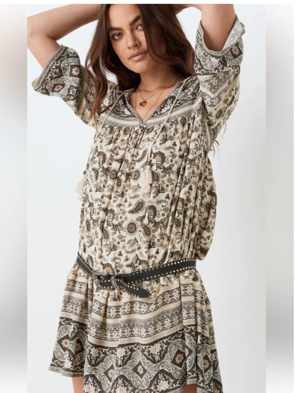 Spell & The Gypsy Journey Tunic Dress Ash Small Paisley Boho